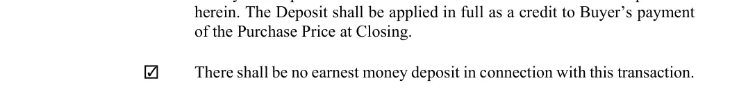 Land Purchase Agreement: Check, filled with sample entries