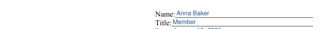 Earnest Money Contract: Name, filled with sample entries