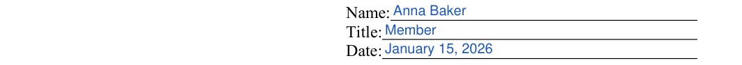 Earnest Money Contract: Title, filled with sample entries