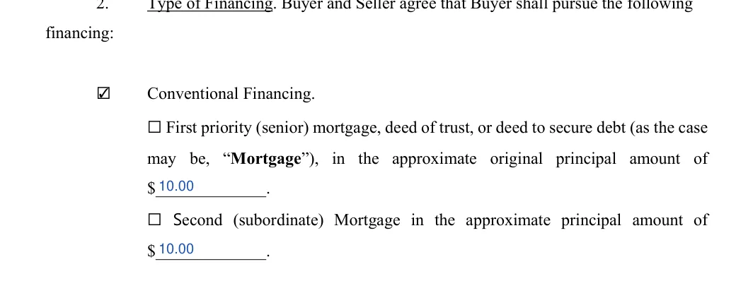 Third (3rd) Party Financing Addendum: financing, filled with sample entries