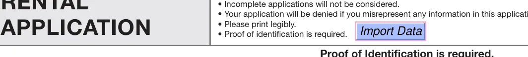 Wisconsin Rental Application: APPLICATION, filled with sample entries