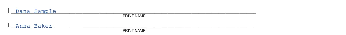 California DMV Power of Attorney (REG 260): I, Print Name, the person appointing, filled with sample entries