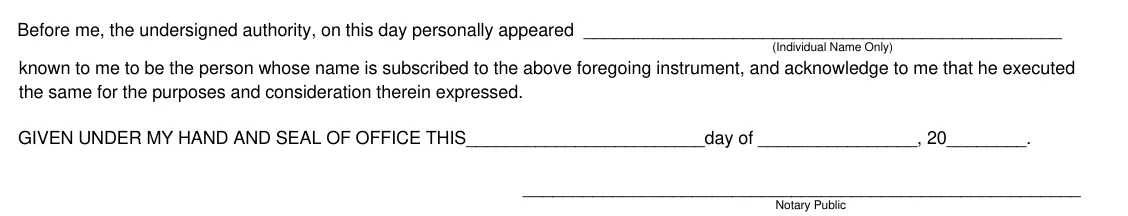 Mississippi DOR Power of Attorney to Transfer Motor Vehicle (Form 78-003): Acknowledgment by the notary public, filled with sample entries