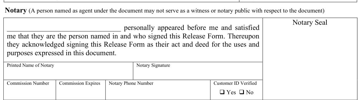 Vermont VN-101 Vehicle Power of Attorney: Notary, filled with sample entries