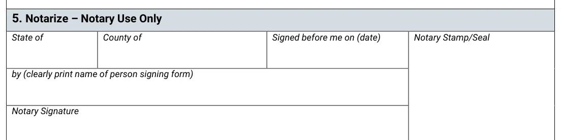 Montana MV65 Power of Attorney: 5. Notarize, Notary Use Only, filled with sample entries
