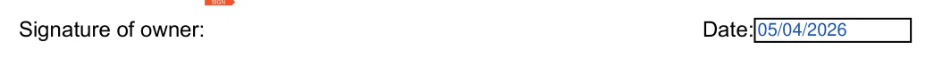 Michigan TR-128 Appointment of Agent: Signature of owner and date, filled with sample entries