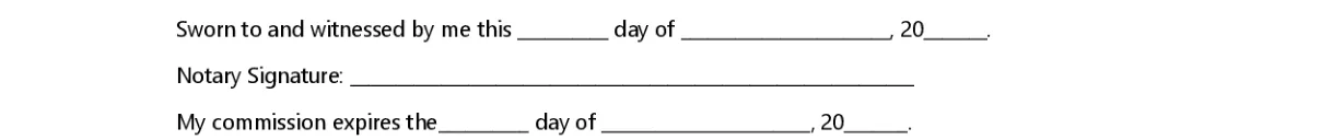 South Dakota MVD Form 1023 Power of Attorney: E. Notary: Sworn to and witnessed by me, filled with sample entries