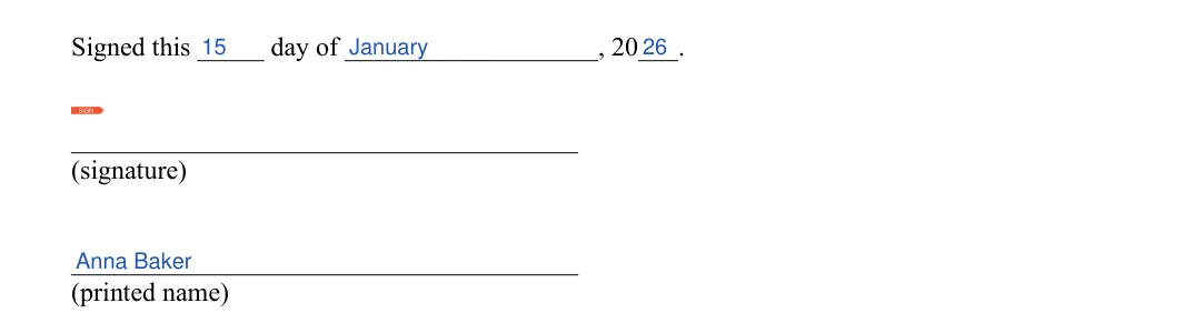 Kentucky durable power of attorney: sign and date, filled with sample entries