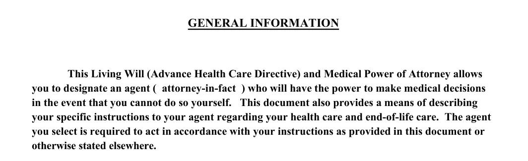 Kentucky living will: general information