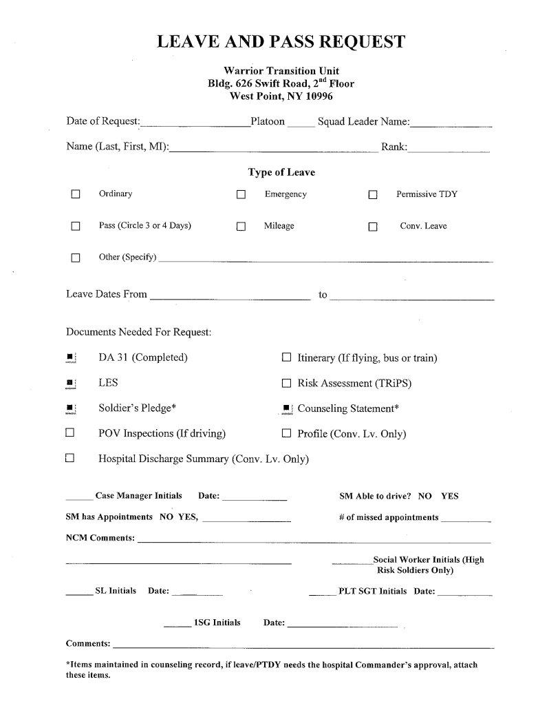 Army Leave Request Form ≡ Fill Out Printable Pdf Forms Online 3562