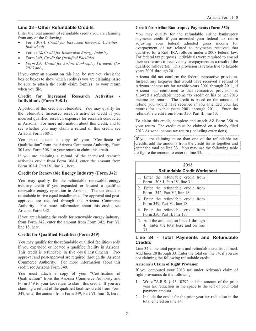 Az Form 140 ≡ Fill Out Printable PDF Forms Online