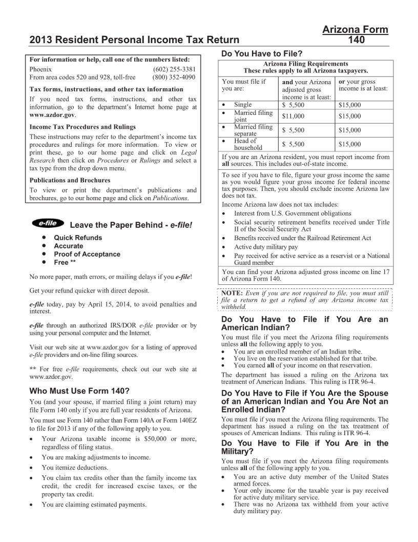 Az Form 140 ≡ Fill Out Printable Pdf Forms Online 4037