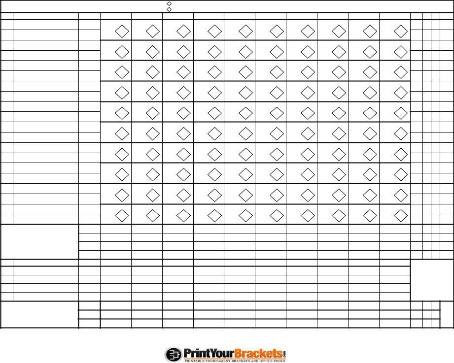 Baseball Scorecard Blank Printable PDF Form - FormsPal