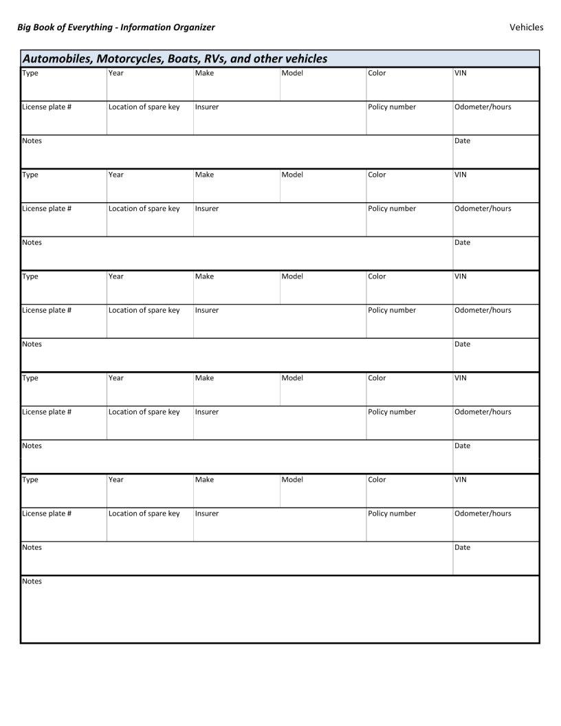 Big Book Everything Form ≡ Fill Out Printable PDF Forms Online