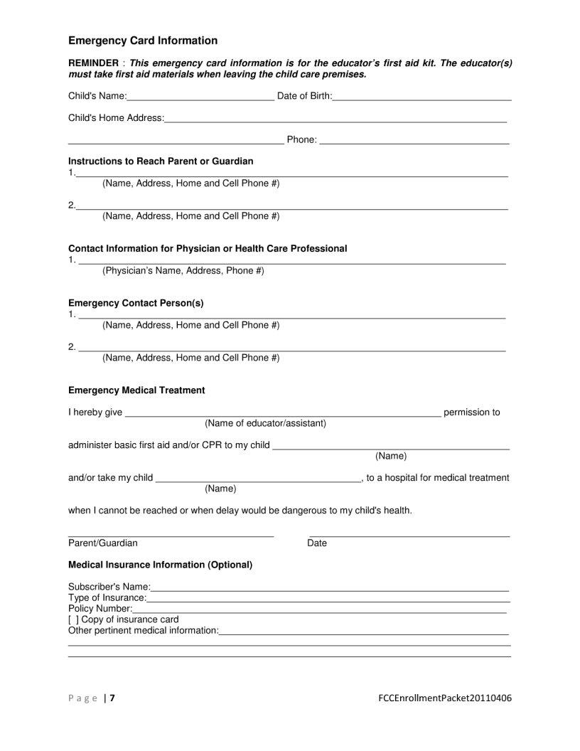 Child Enrollment Packet Form ≡ Fill Out Printable PDF Forms Online