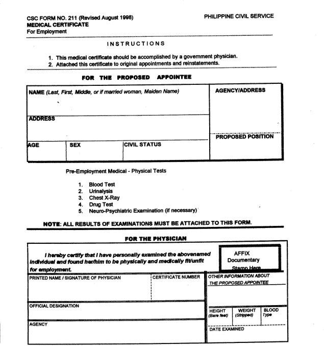 Csc Form 211 Fill Out Printable PDF Forms Online