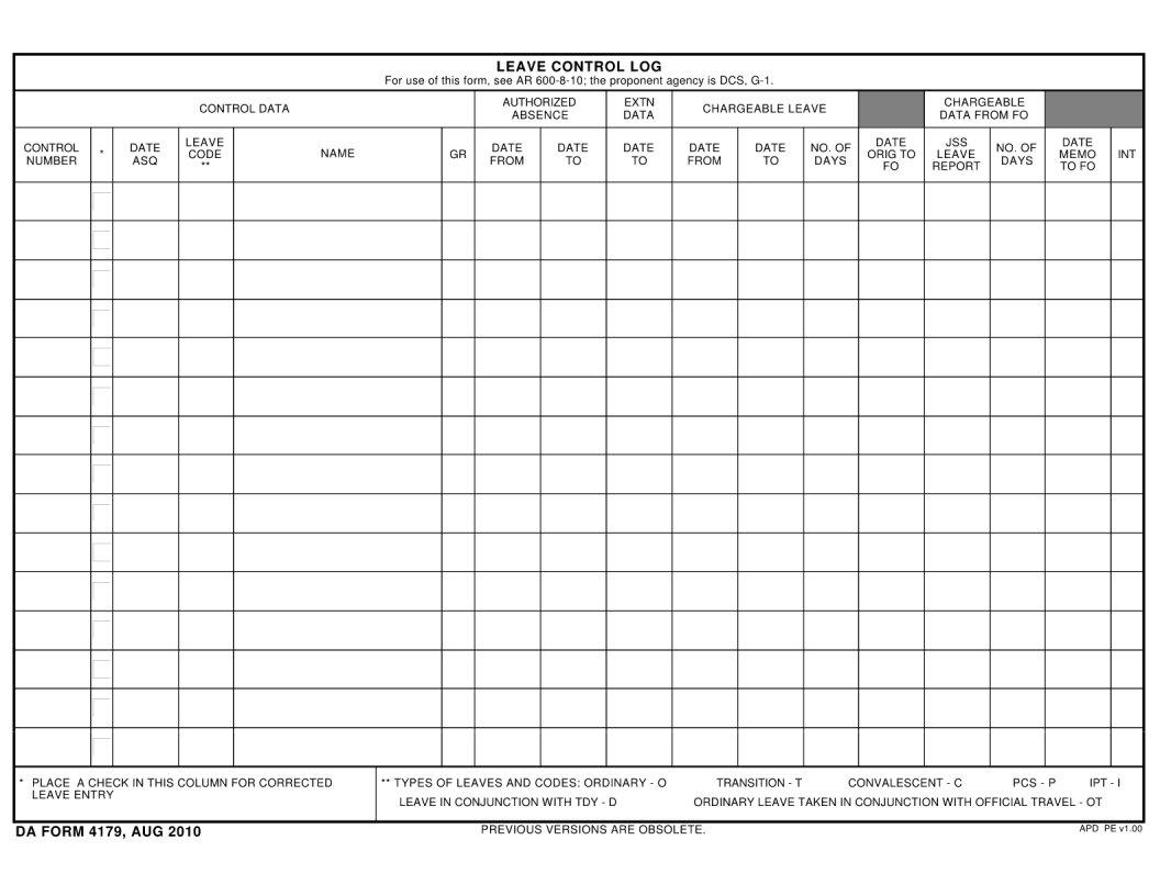 Da Form 4179 ≡ Fill Out Printable PDF Forms Online