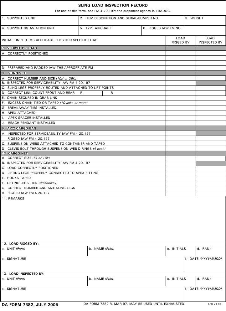 Da Form 7382 Fill Out Printable PDF Forms Online