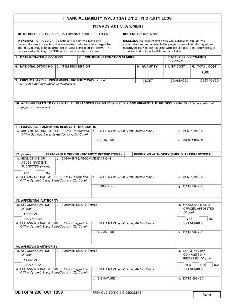 Dd Form 200 Army Fill Out Printable PDF Forms Online