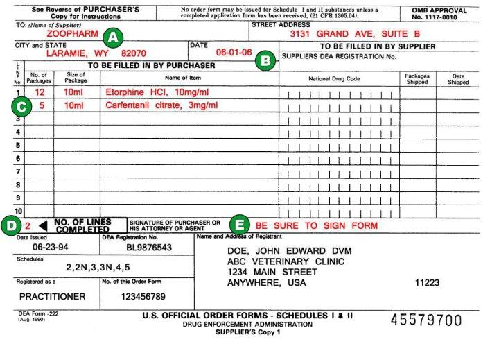 Dea 222 Form Fill Out Printable PDF Forms Online