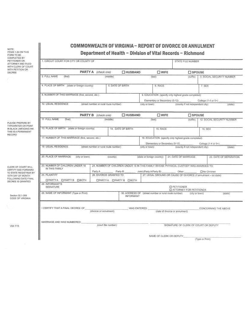 Divorce Papers Print Out Form ≡ Fill Out Printable Pdf Forms Online