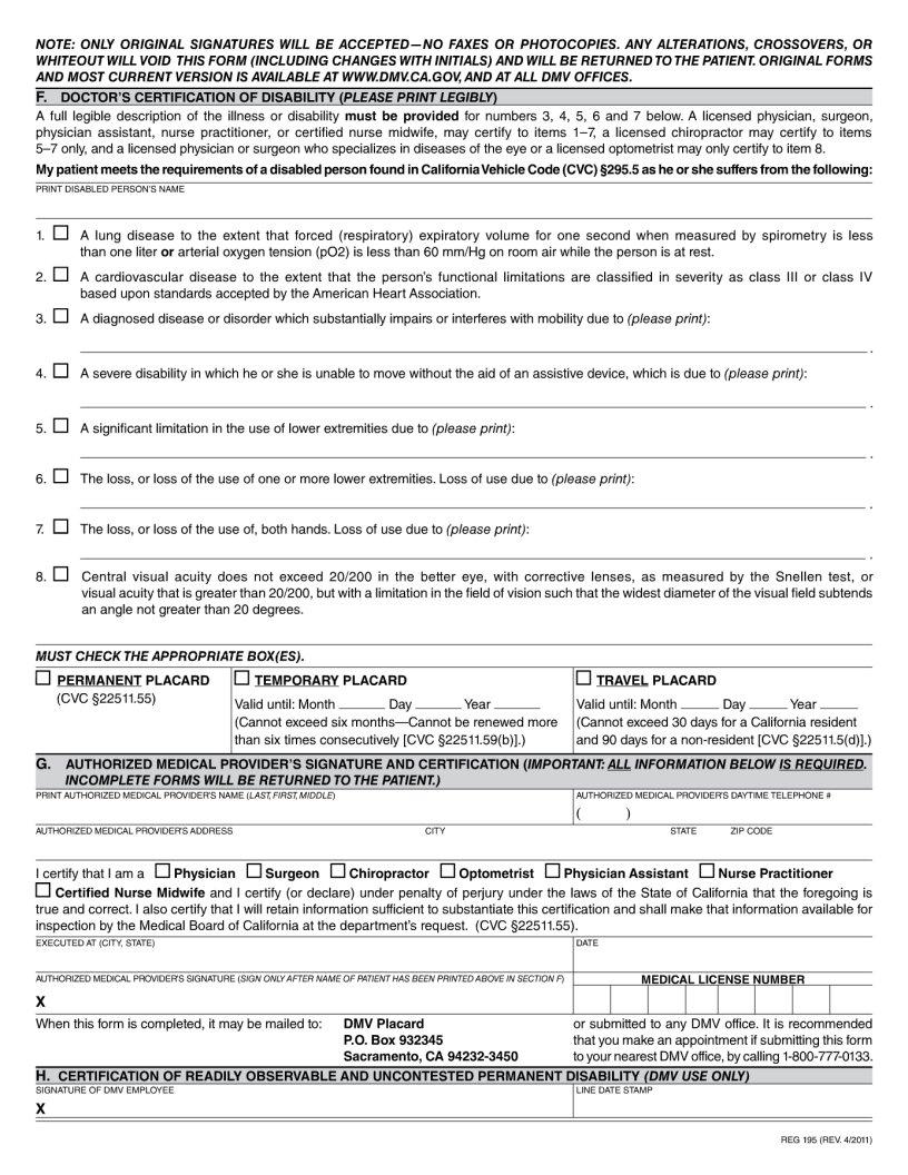 Dmv Form Reg 195 Fill Out Printable PDF Forms Online