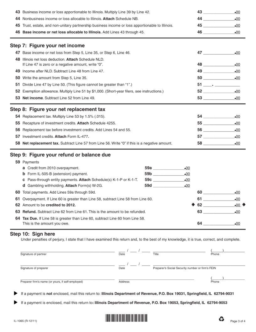 Form Il 1065 Fill Out Printable PDF Forms Online