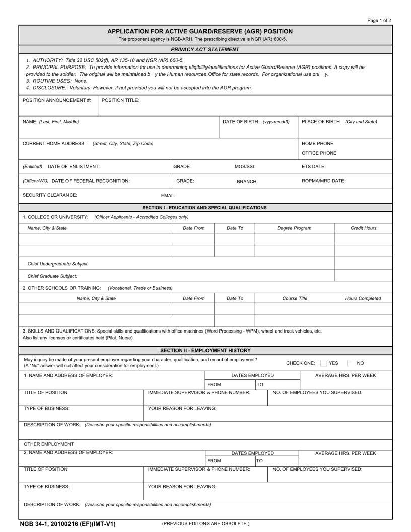 Form Ngb 34 1 ≡ Fill Out Printable PDF Forms Online