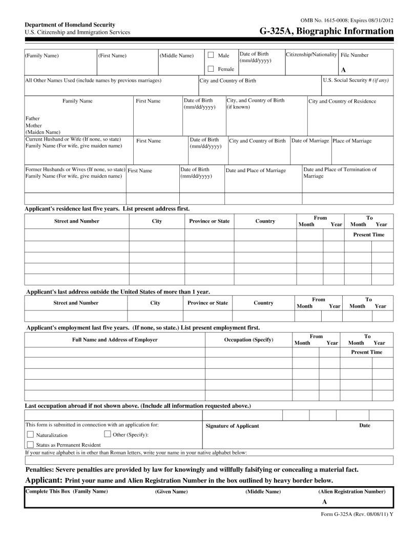 G 325A Form ≡ Fill Out Printable PDF Forms Online