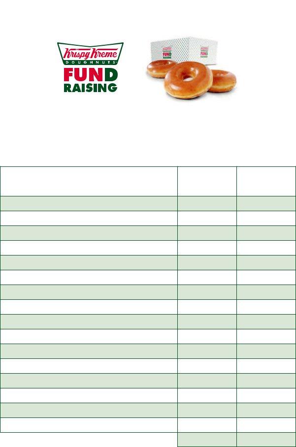 Krispy Kreme Order Form Fill Out Printable PDF Forms Online