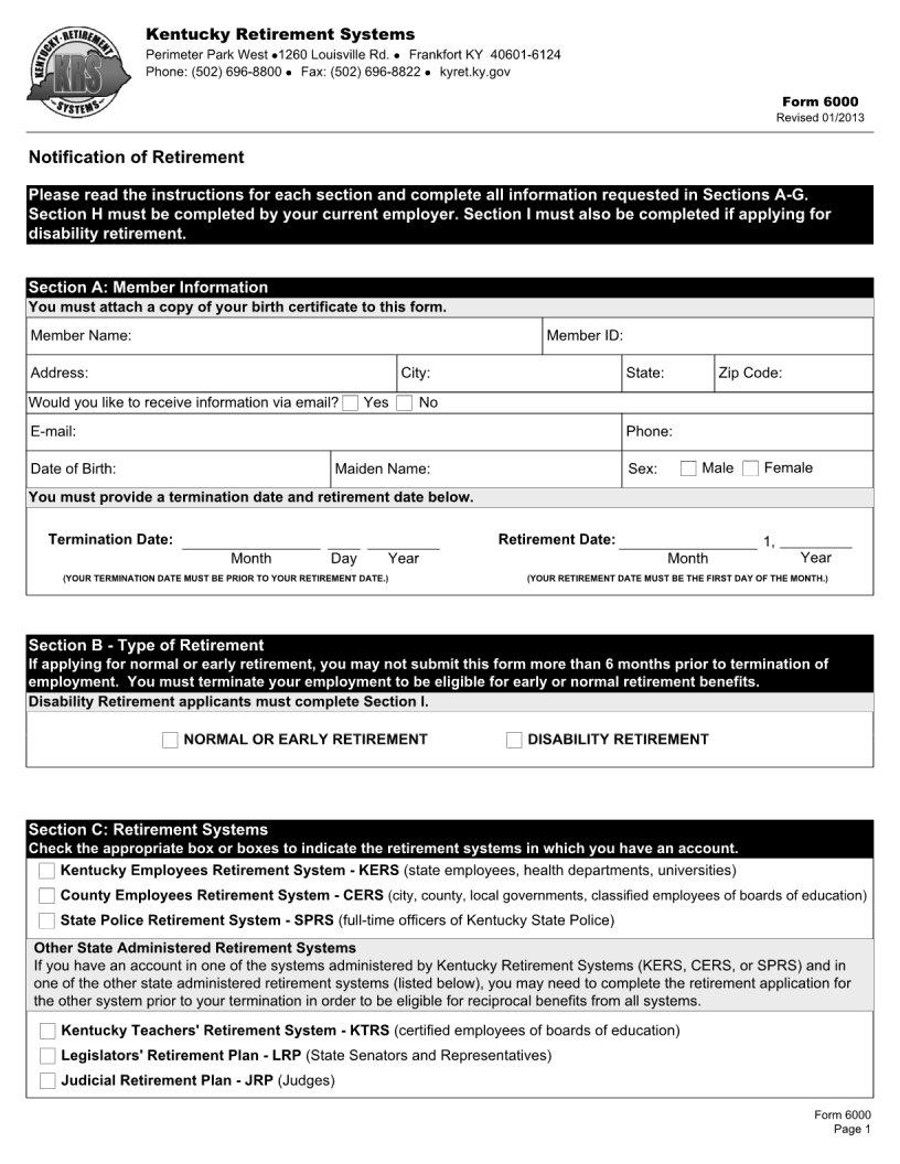 Krs Form 6000 Fill Out Printable PDF Forms Online