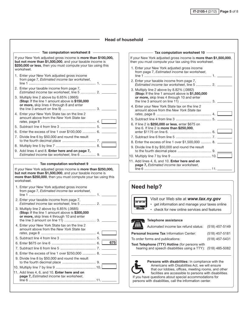 Nys It 2105 Form ≡ Fill Out Printable PDF Forms Online