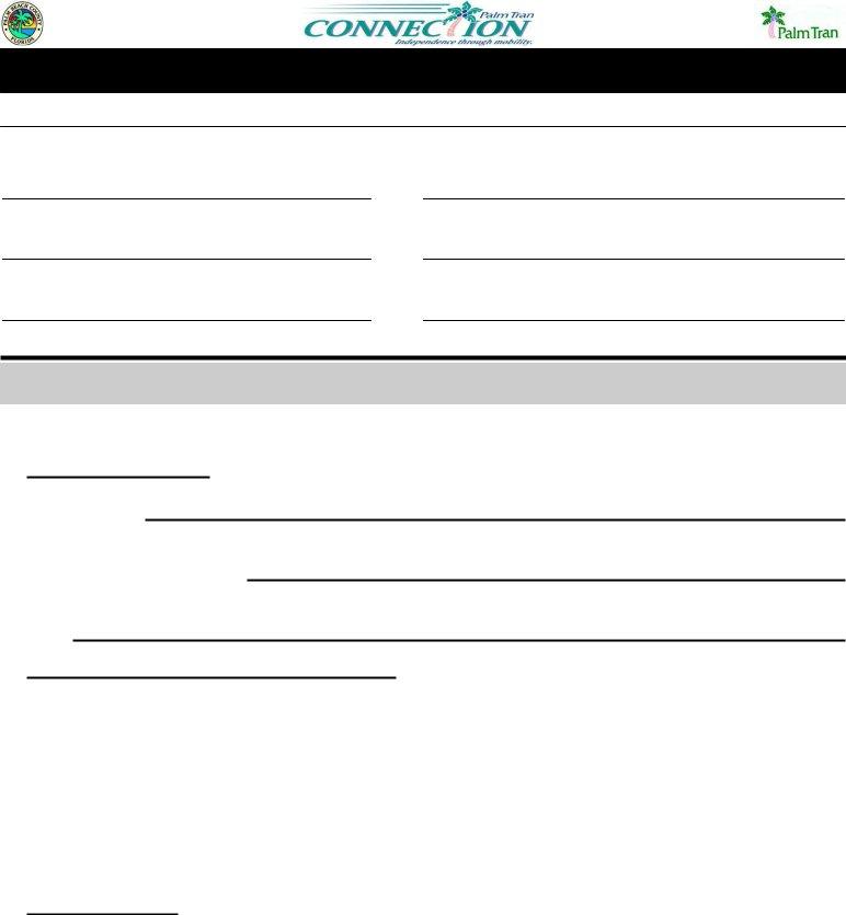 Palm Tran Connection Application PDF Form - FormsPal