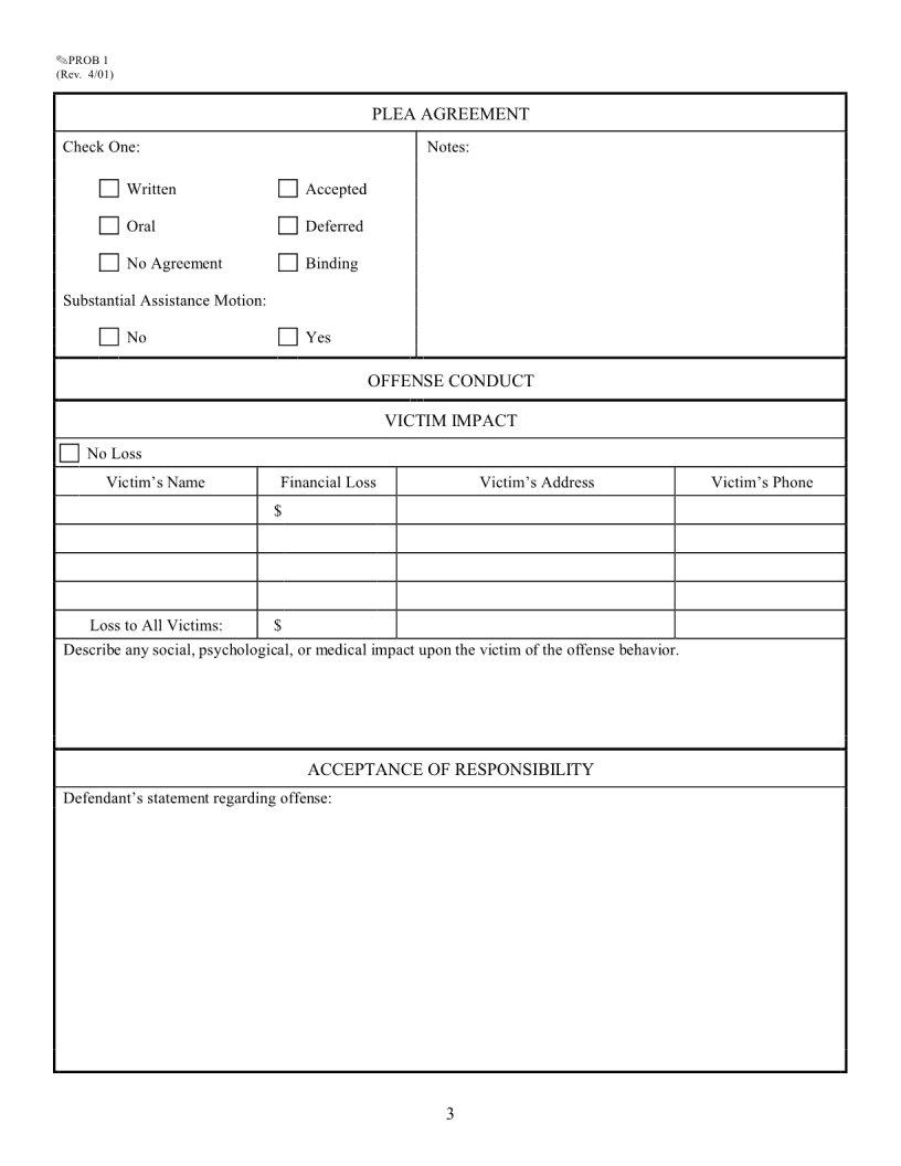 Presentence Report Form ≡ Fill Out Printable PDF Forms Online