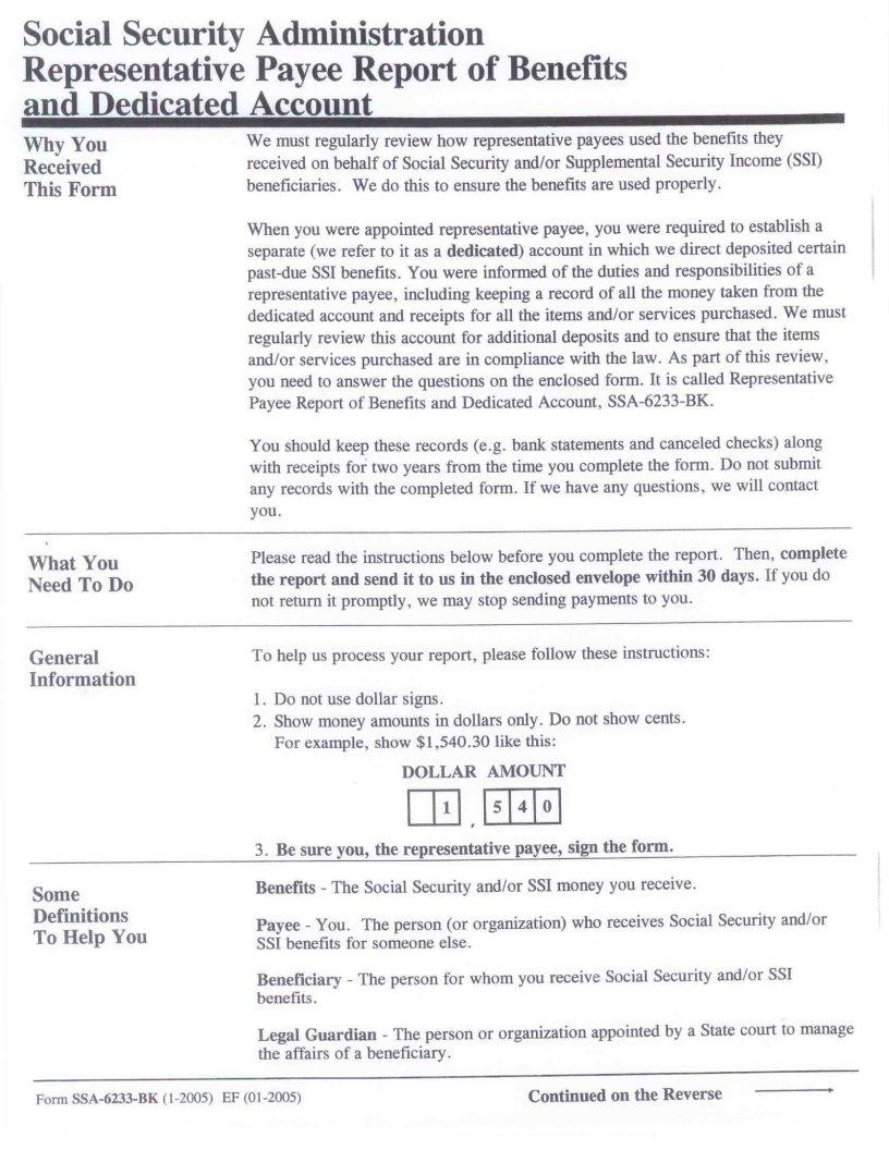 2025 Representative Payee Fee Schedule Michelle T Miller