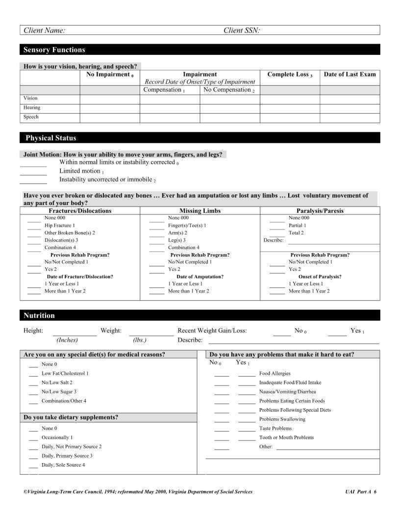 Uai Assessment Form ≡ Fill Out Printable PDF Forms Online