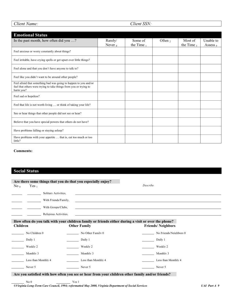 Uai Assessment Form ≡ Fill Out Printable PDF Forms Online