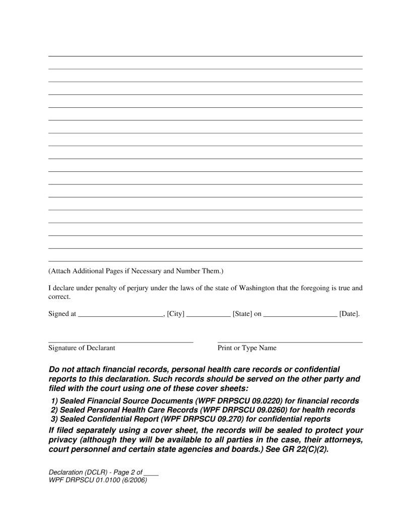 Washington State Declaration PDF Form FormsPal