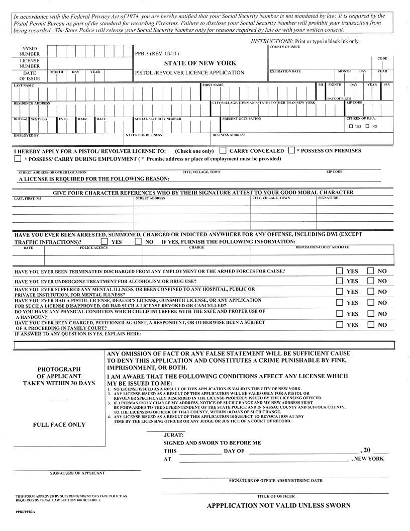 Broome Count Pistol Permit ≡ Fill Out Printable PDF Forms Online