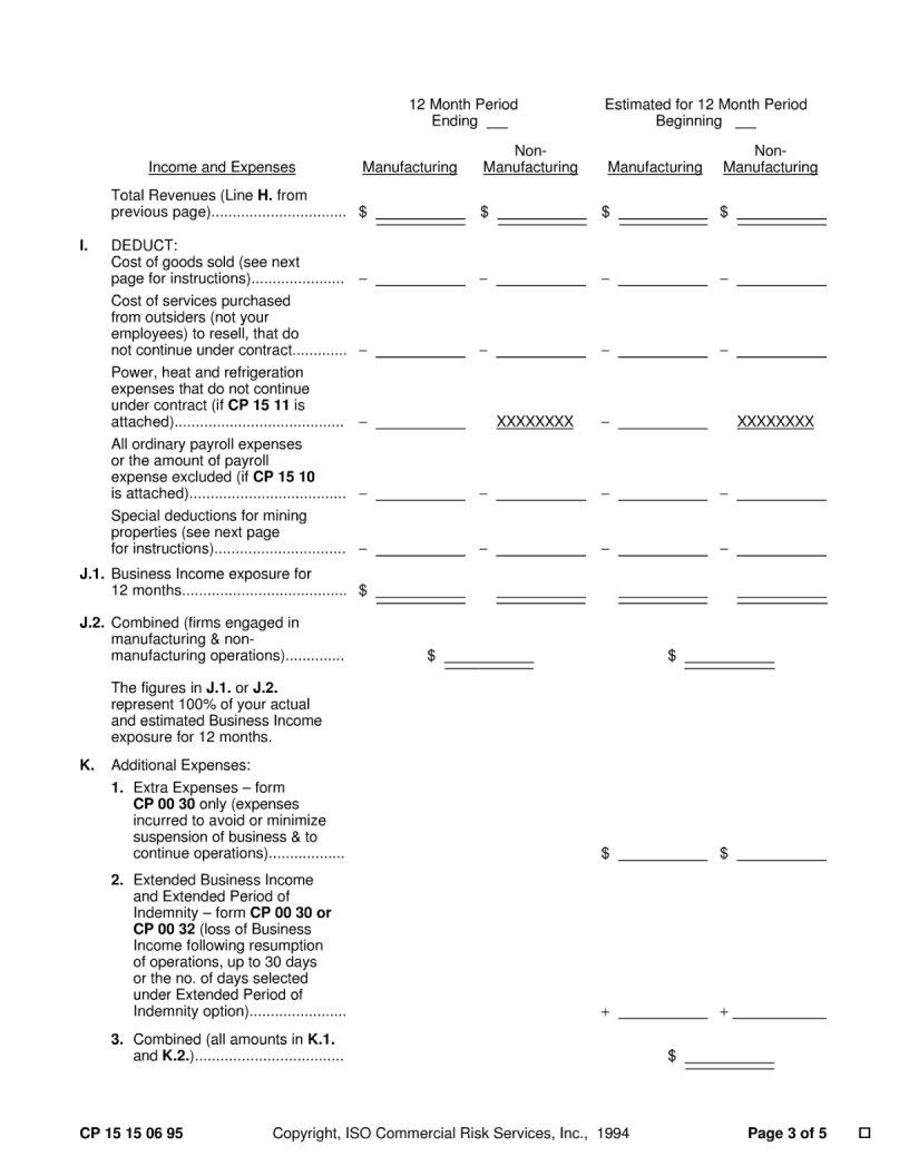 Iso Business Income Worksheet