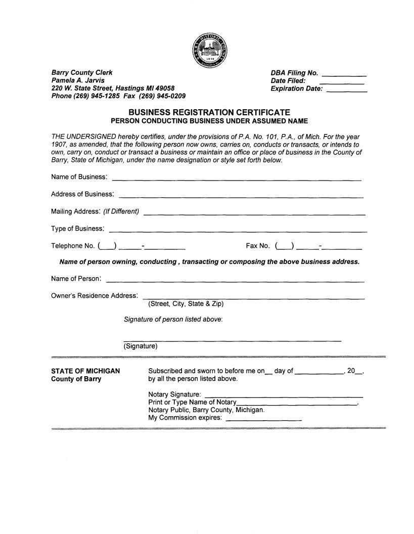 Business Registration Certificate Fill Out Printable PDF Forms Online