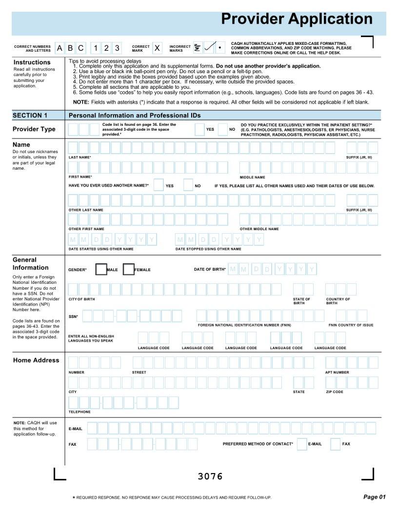 Caqh Provider Application ≡ Fill Out Printable PDF Forms Online