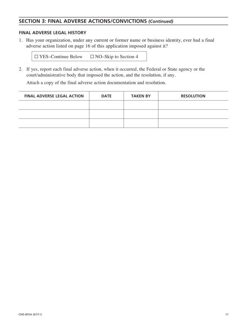 Cms 855A ≡ Fill Out Printable PDF Forms Online