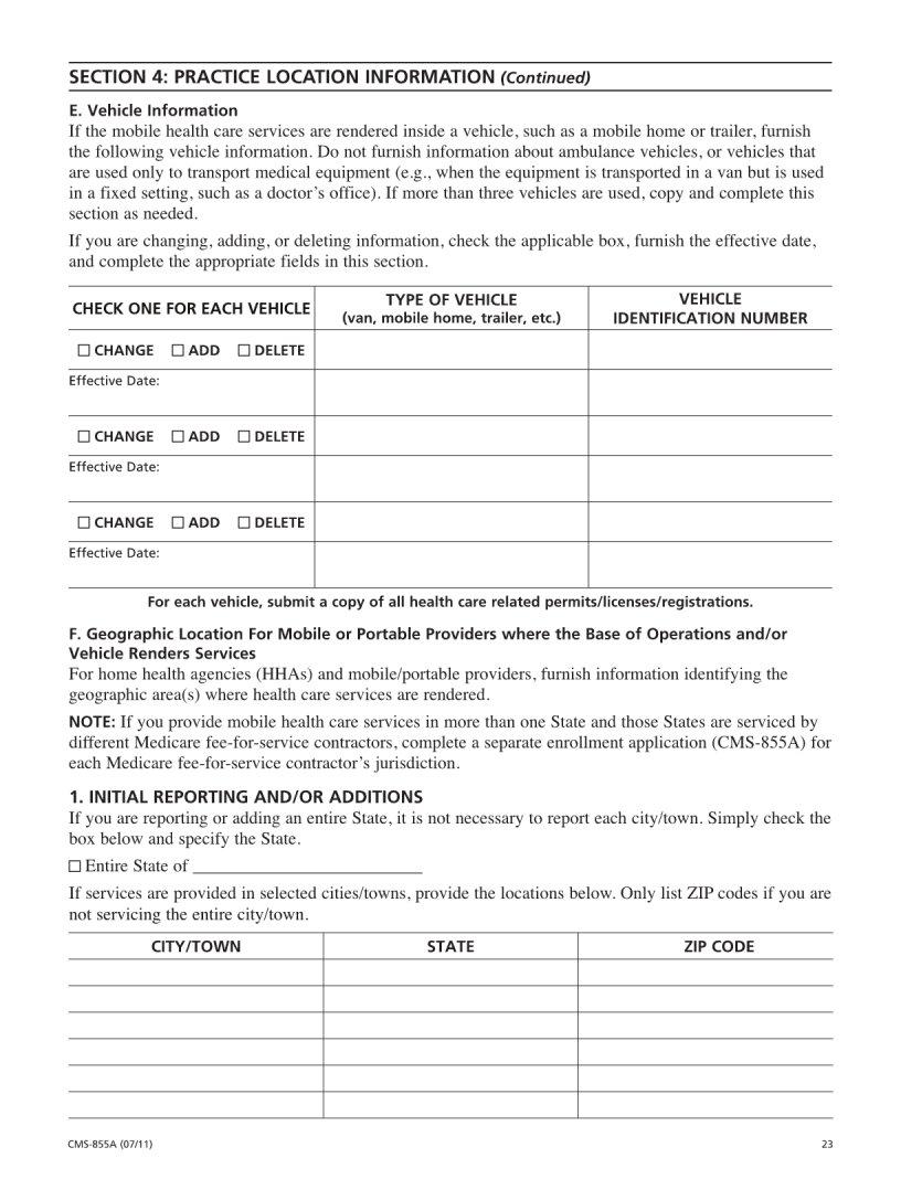 Cms 855A ≡ Fill Out Printable PDF Forms Online