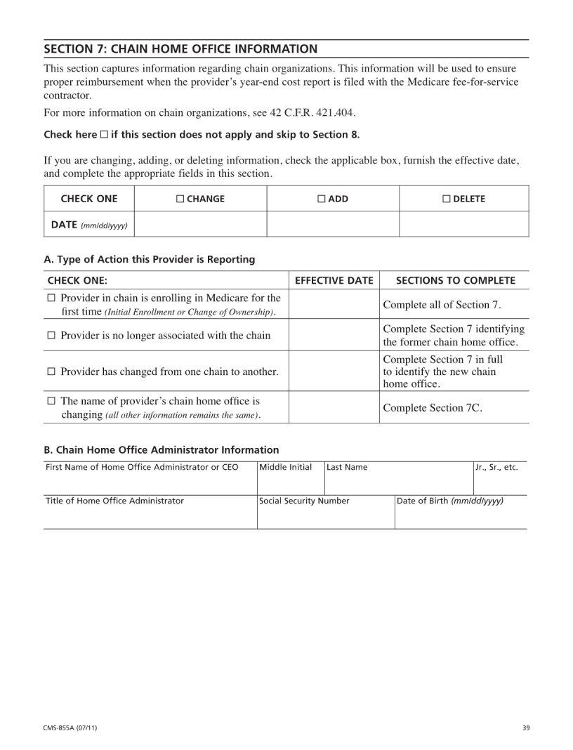 Cms 855A ≡ Fill Out Printable PDF Forms Online