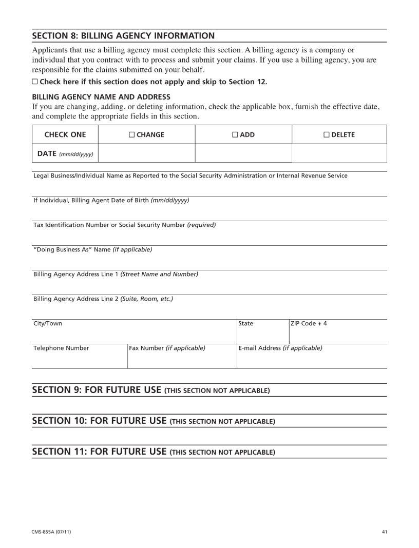 Cms 855A ≡ Fill Out Printable PDF Forms Online