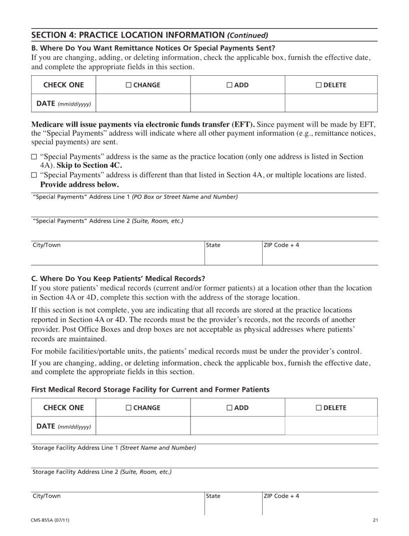 Cms 855A ≡ Fill Out Printable PDF Forms Online