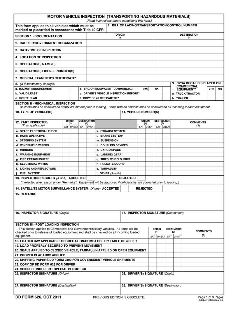 Dd Form 626 ≡ Fill Out Printable PDF Forms Online