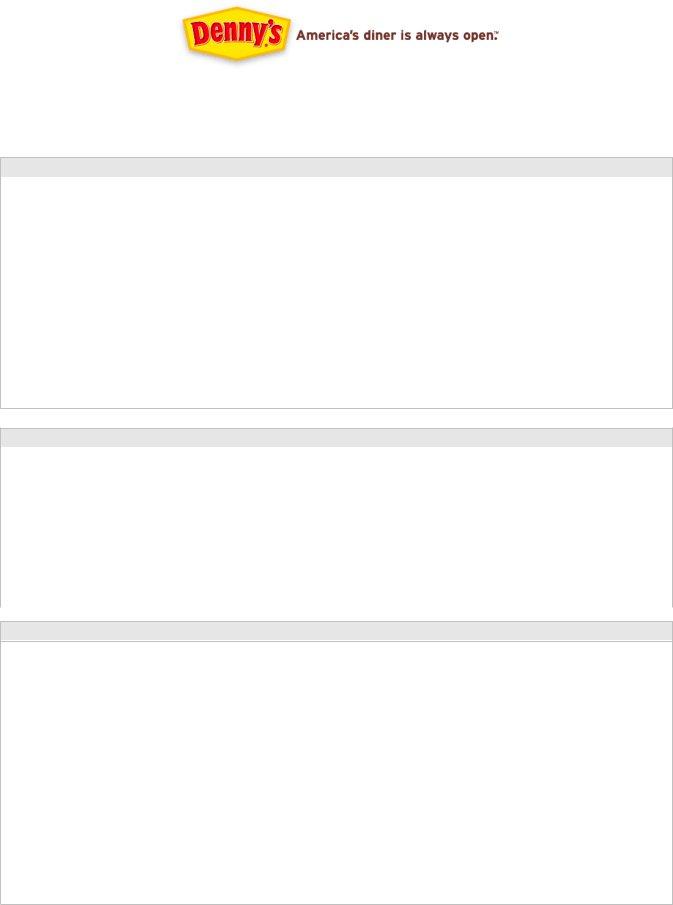 Dennys Application Fill Out Printable PDF Forms Online