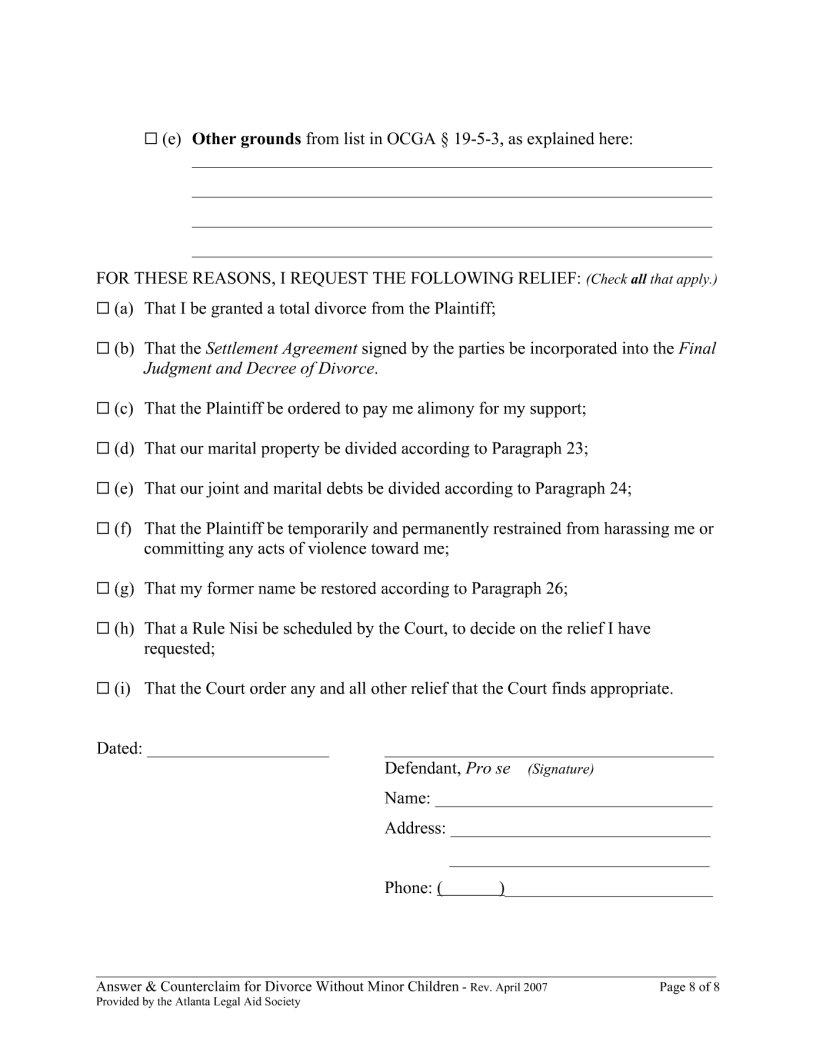 Divorce Decree Sample Fill Out Printable PDF Forms Online